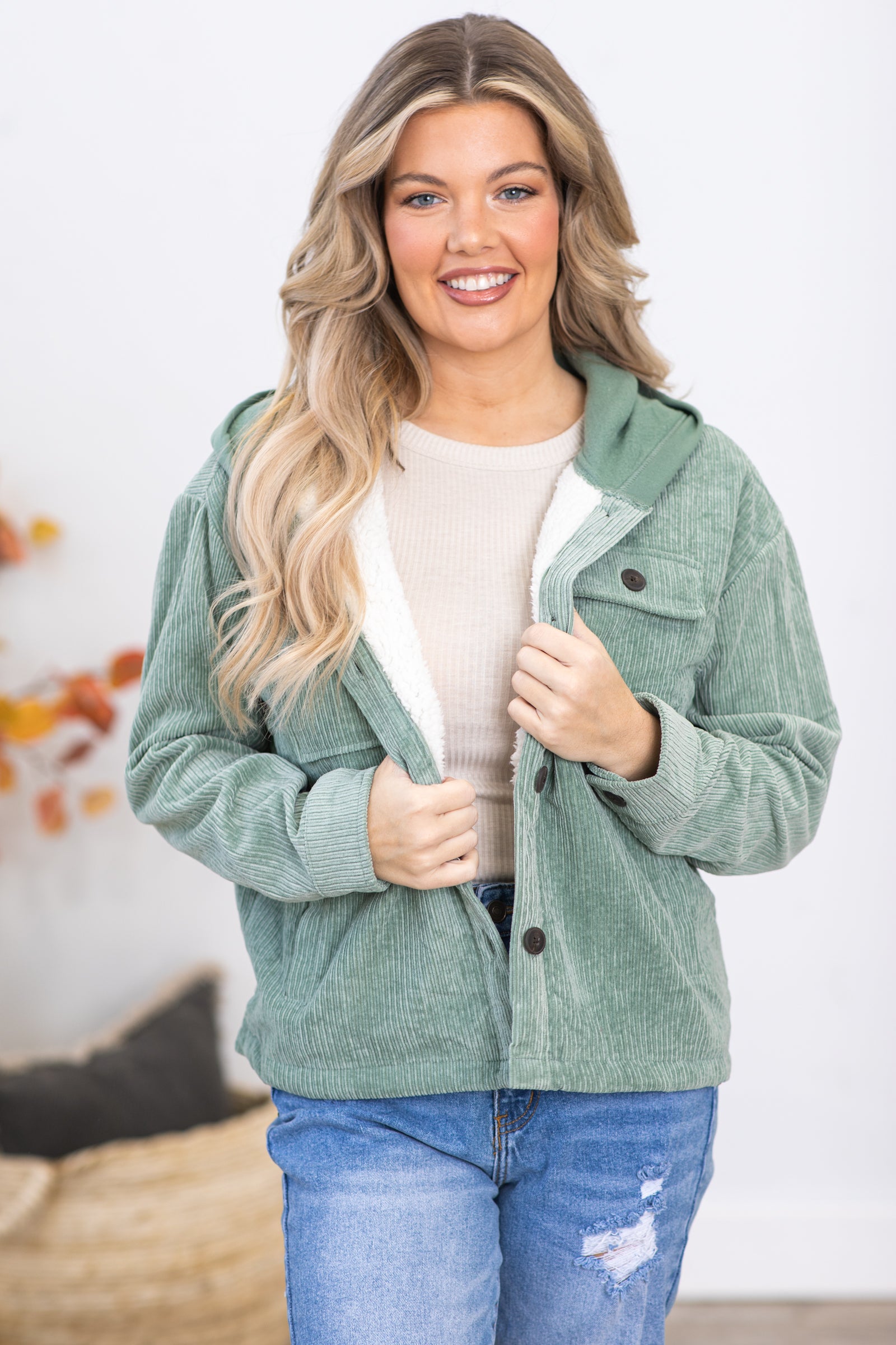 Women's fleece lined hot sale corduroy jacket