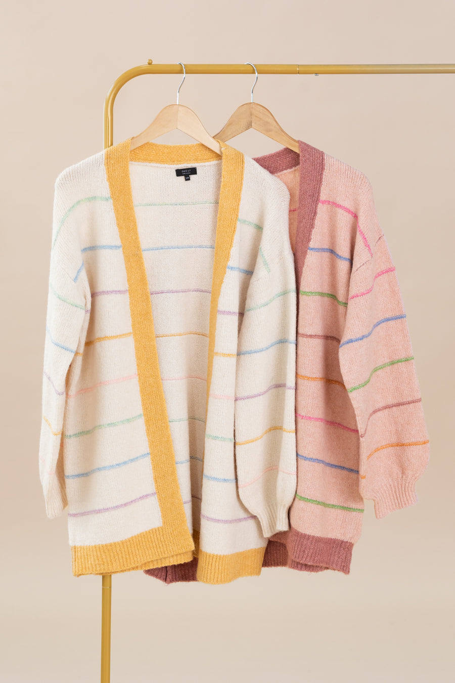 Open Cardigans With Multicolor Stripes