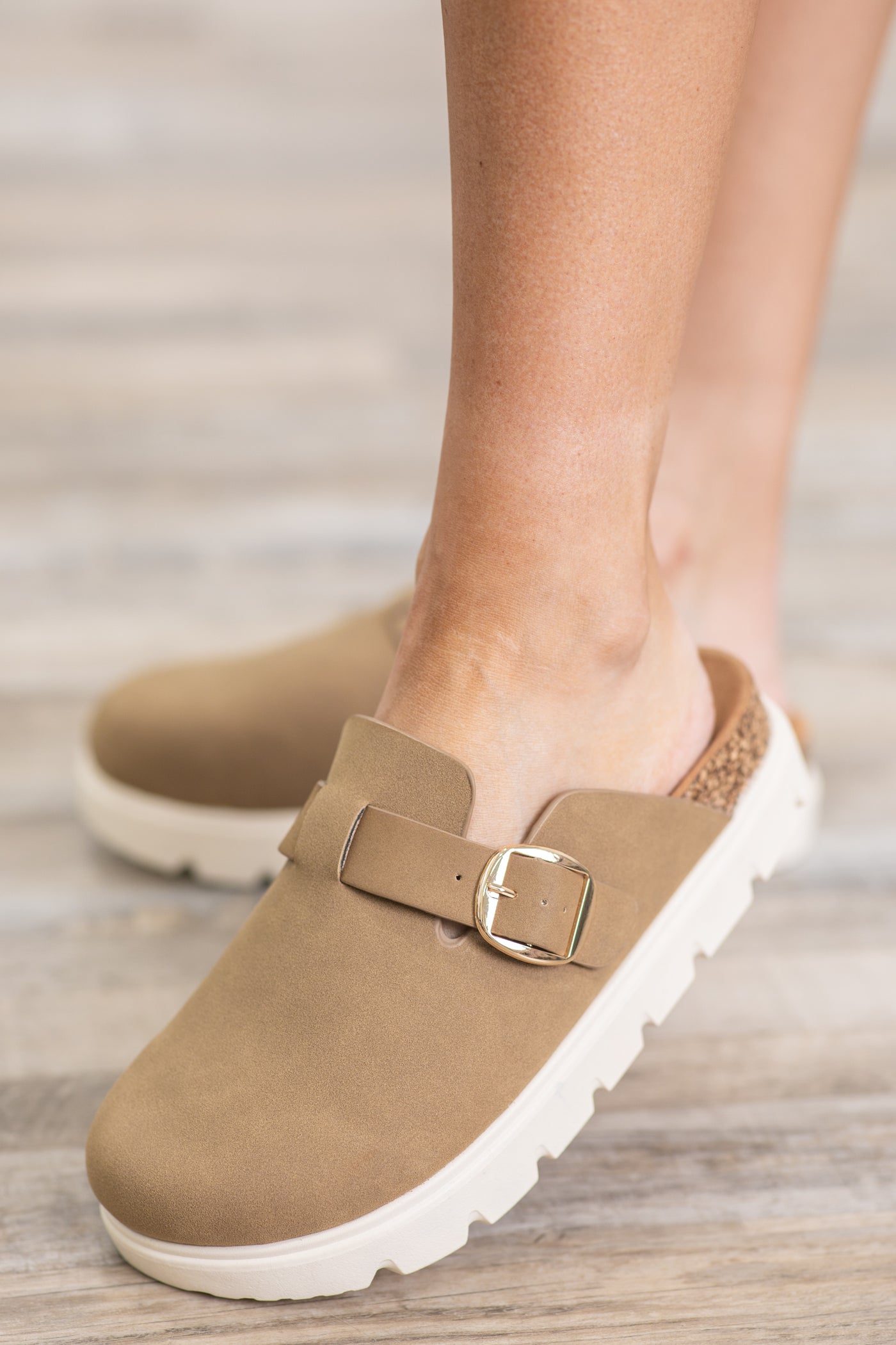 Taupe Chucky Platform Clogs