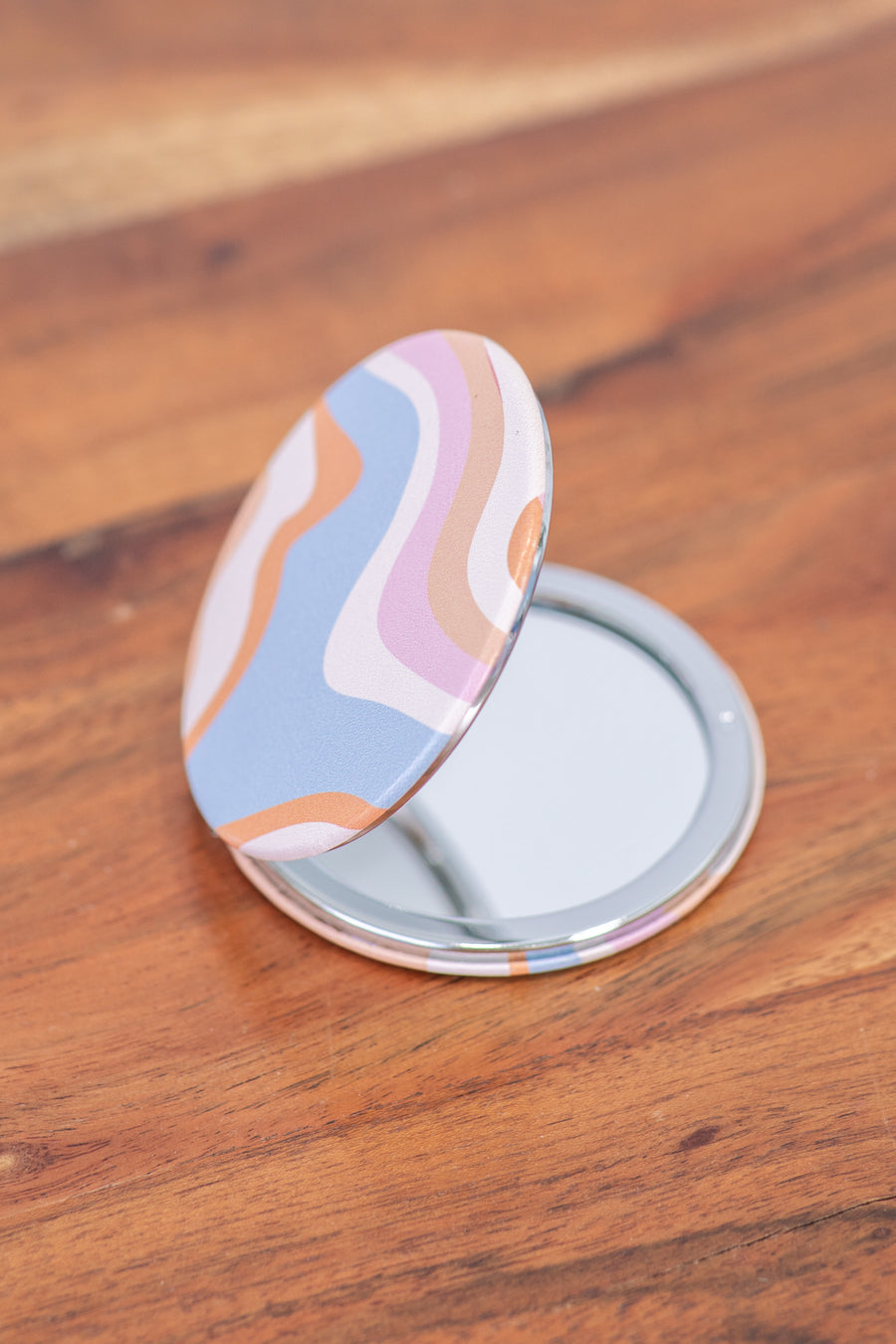 Wave Print Compact Double Sided Mirror