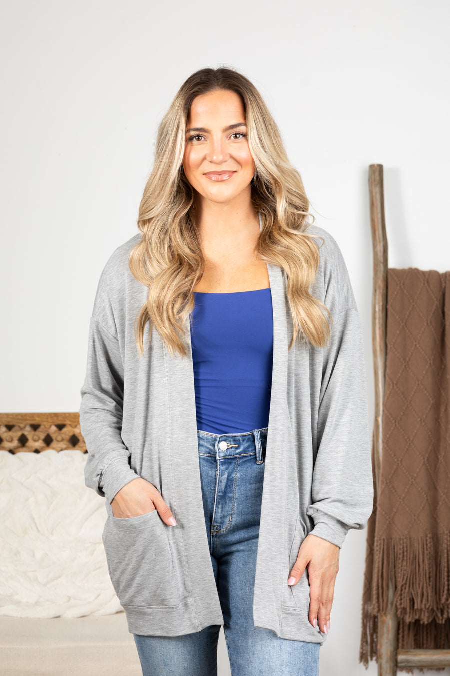 Boyfriend Fit Cardigan With Pockets