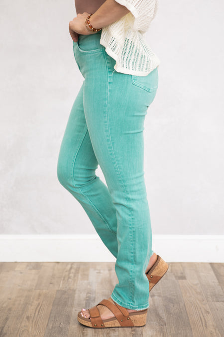 Flying Monkey Turquoise Straight Laced Jeans