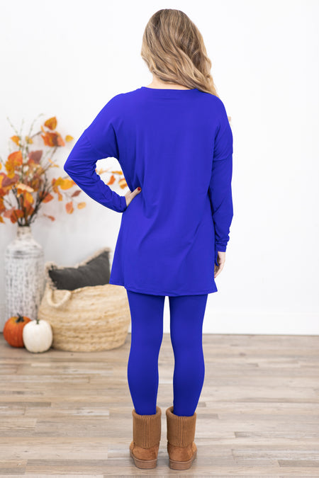 Cobalt Long Sleeve Top and Legging Set