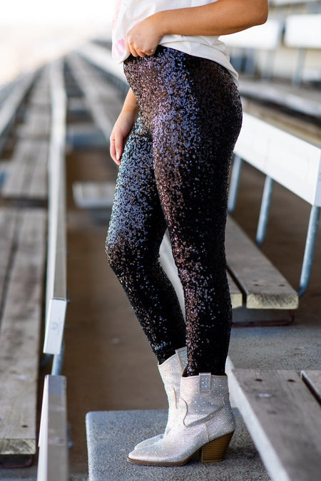 Black Sequin Leggings - Filly Flair