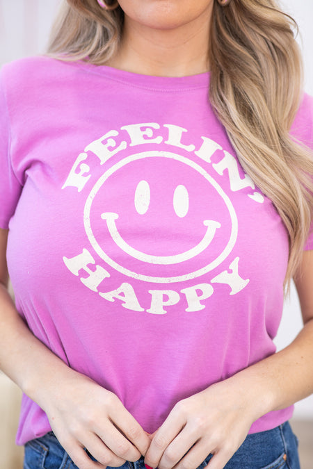 Orchid Feelin' Happy Graphic Tee