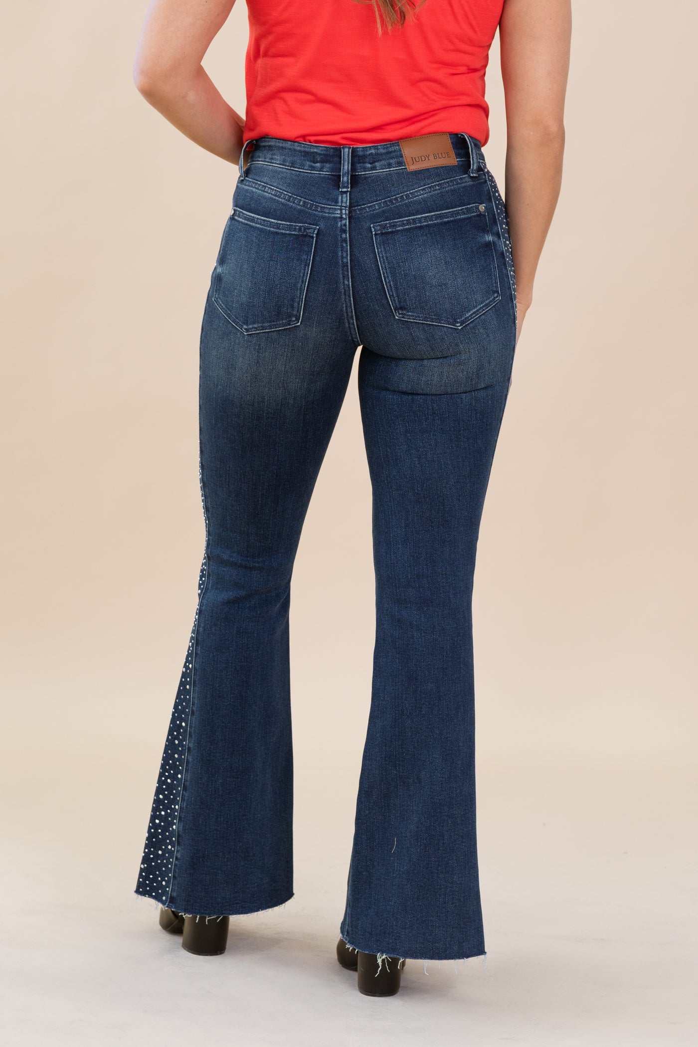 Judy Blue Rhinestone Side Detail Flare Jean