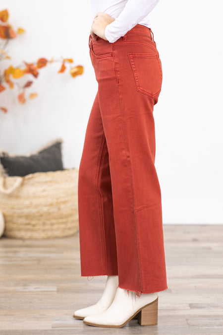 Vervet Rust Wide Leg Cropped Jeans