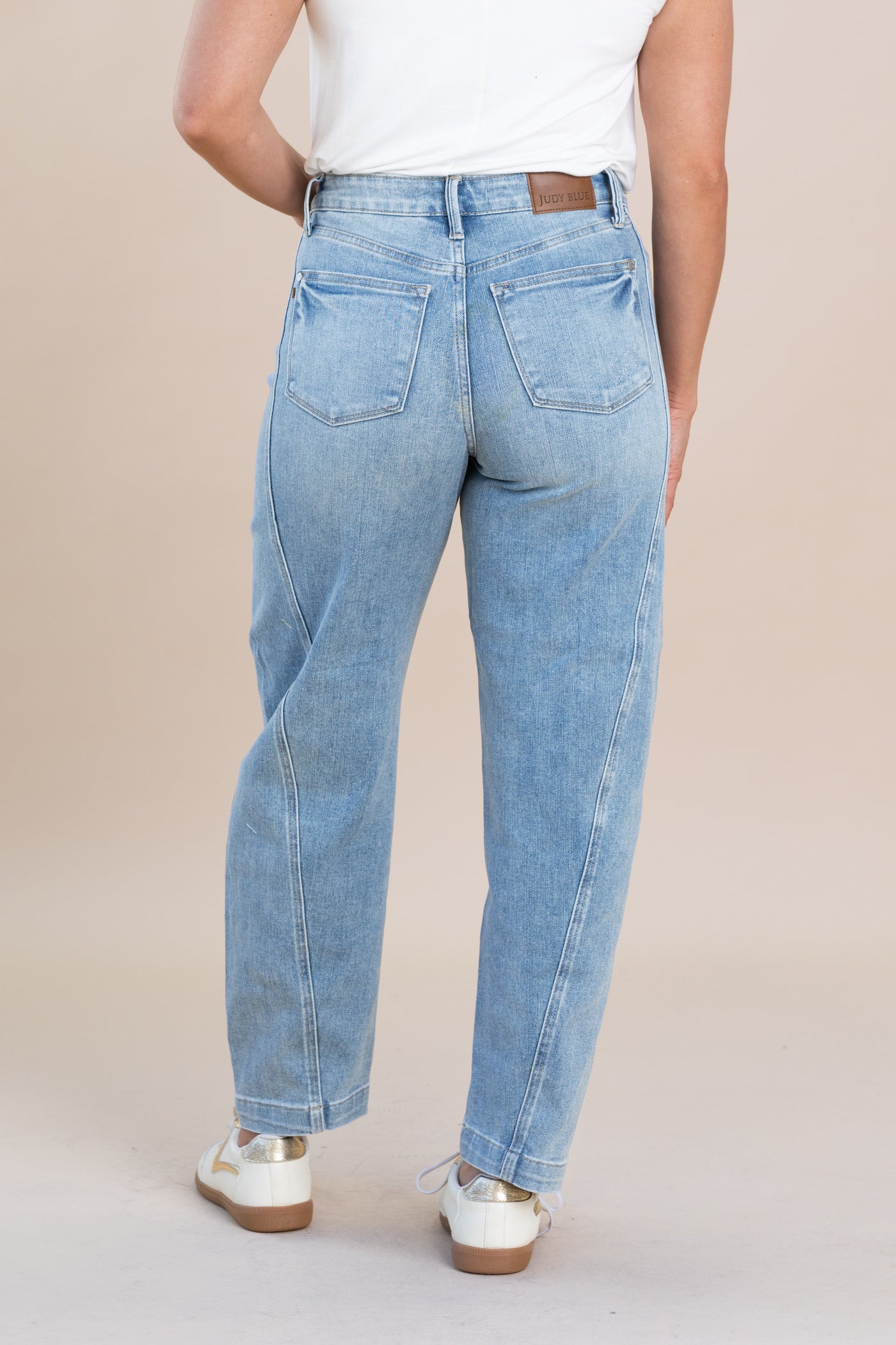 Judy Blue Vintage Wash Side Panel Barrel Jeans