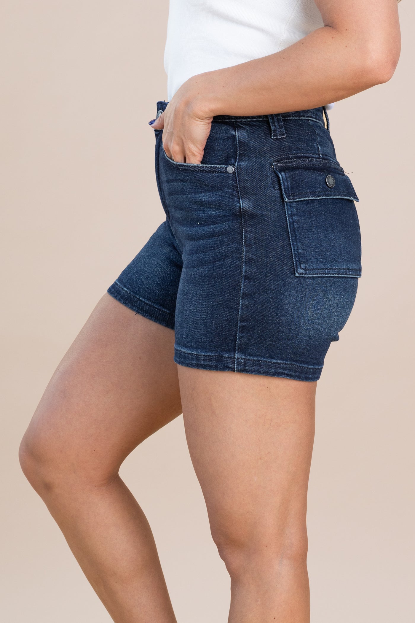 Judy Blue Back Flap Pocket Denim Shorts