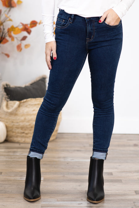 Mica Dark Wash Super Soft Knit Skinny Jeans