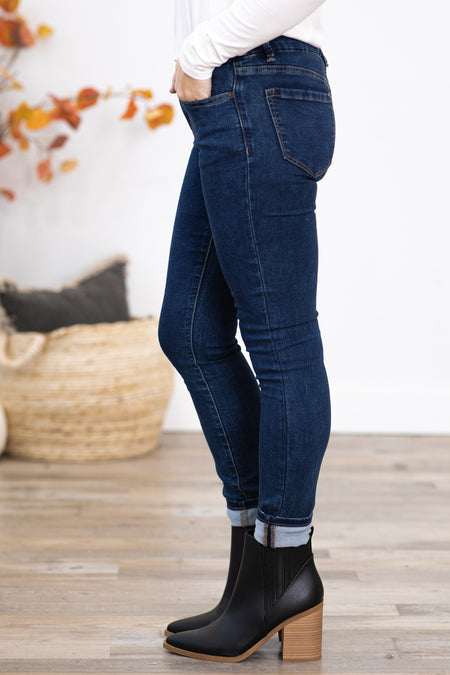 Mica Dark Wash Super Soft Knit Skinny Jeans