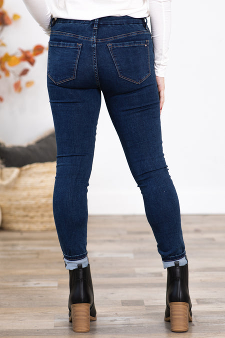 Mica Dark Wash Super Soft Knit Skinny Jeans