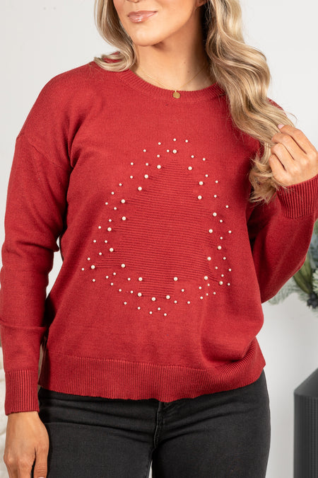 Christmas Tree Pearl Sweater