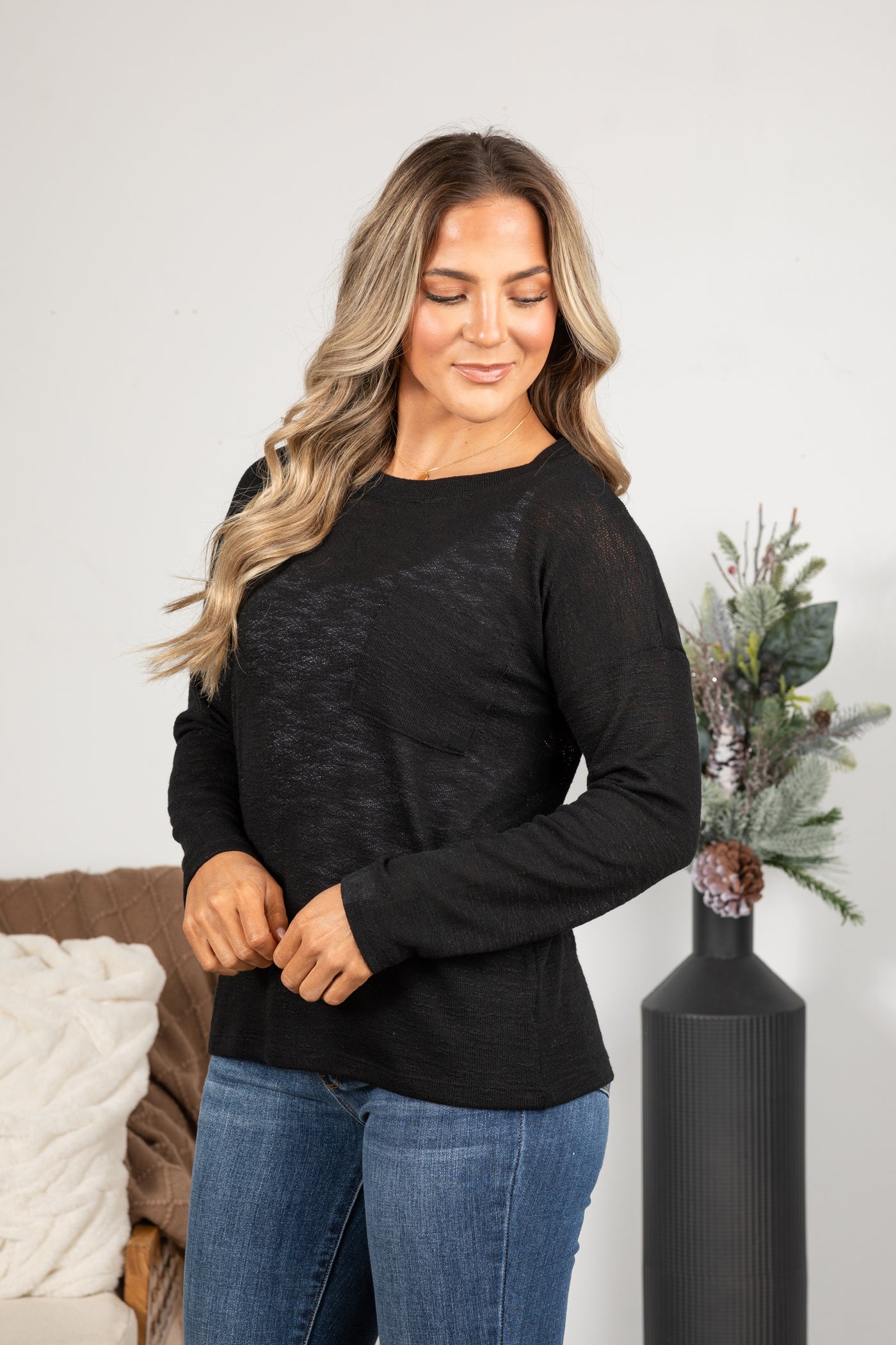 Slub Hacci Long Sleeve T-Shirt