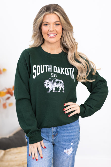 Hunter Green South Dakota Graphic Sweatshirt