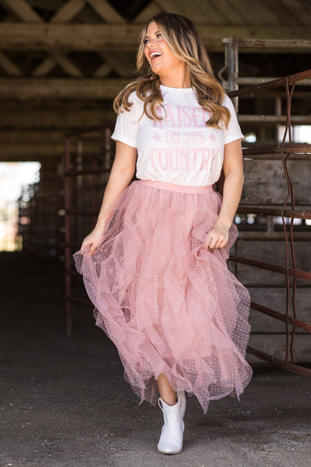 Dusty Rose Tulle Maxi Skirt - Filly Flair