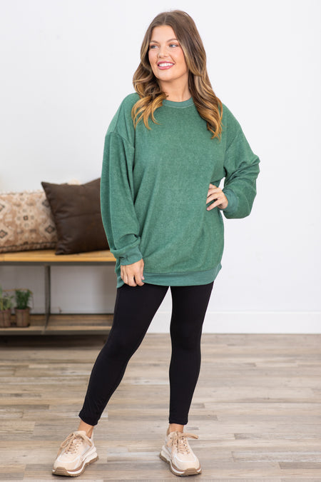 Hunter Green Fleece Crew Neck Sweatshirt