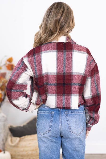 Burgundy Plaid Jacket