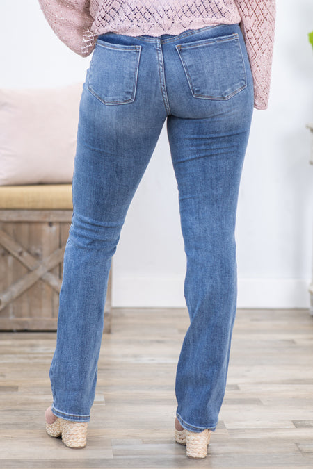 Risen Long Inseam Straight Leg Jeans