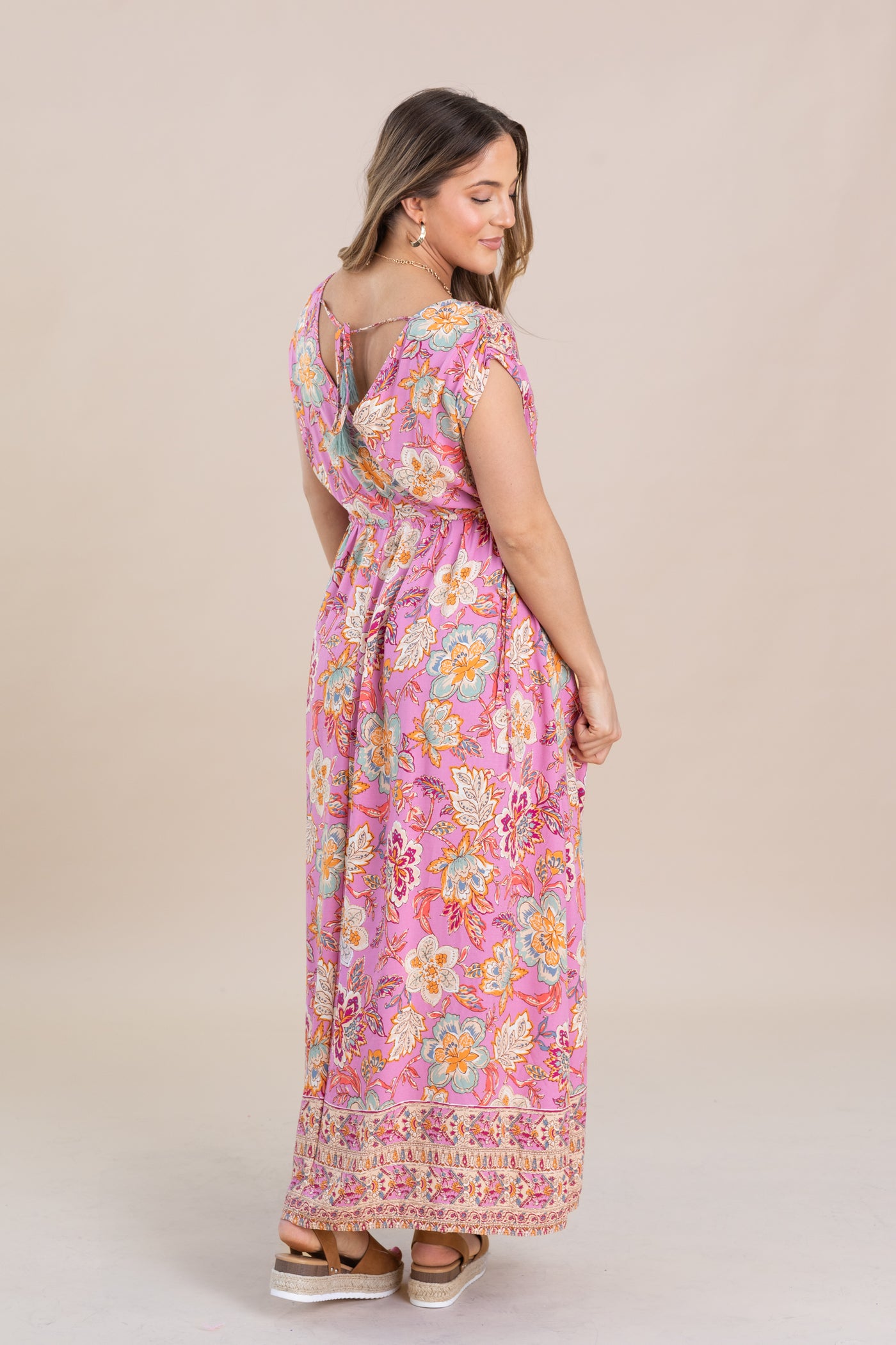 Orchid Sleeveless Floral Printed Maxi Dress