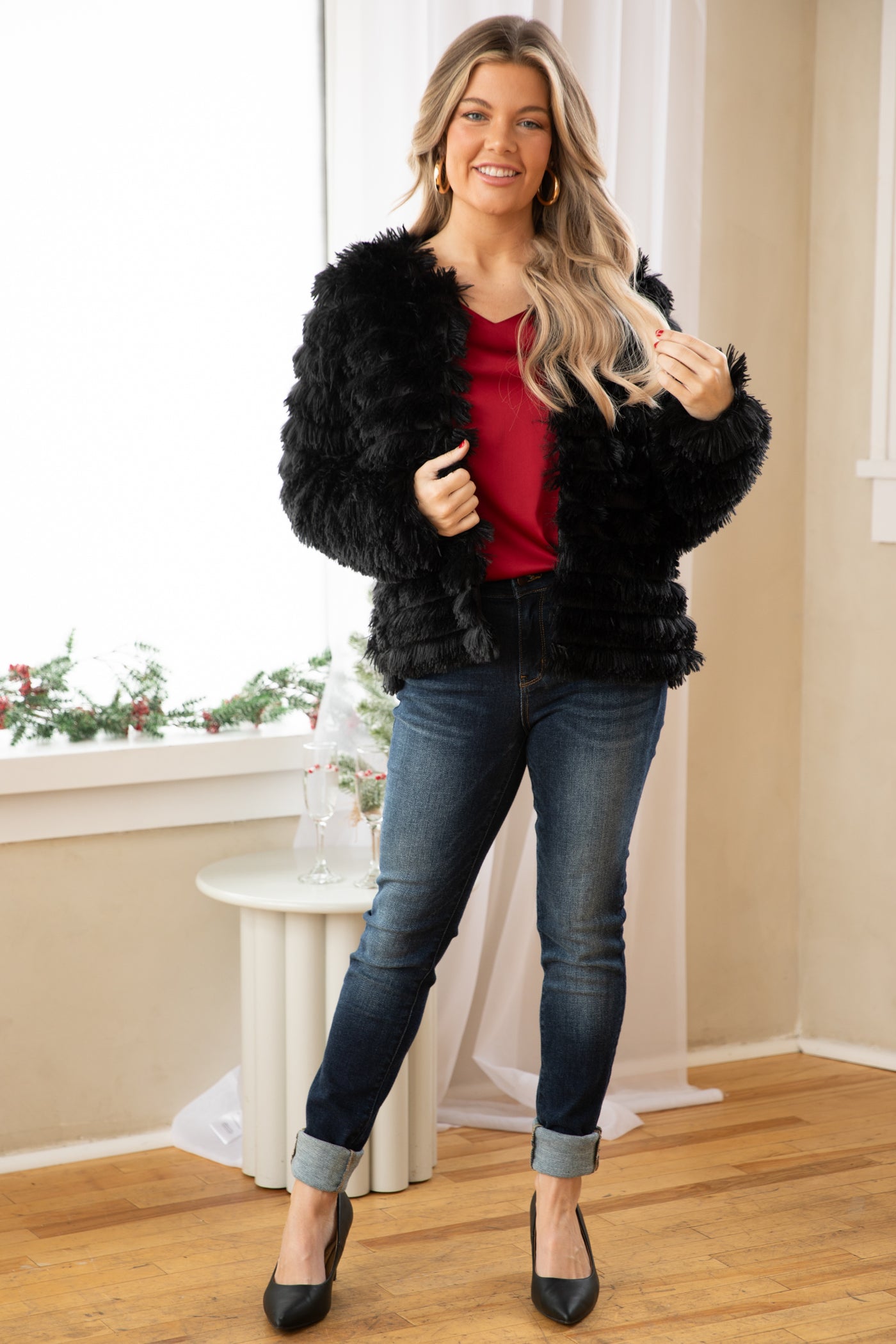 Black Eyelash Fringe Jacket