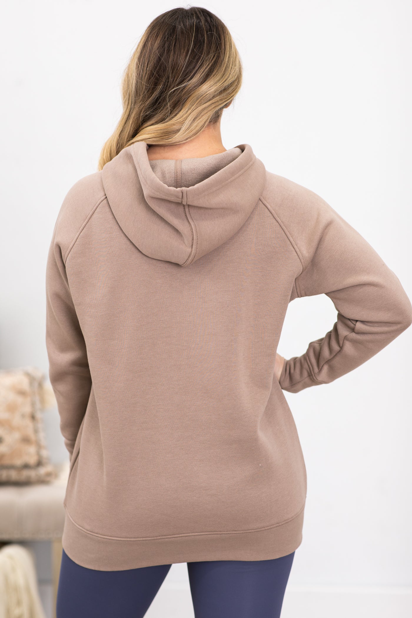 Light Mocha Oversized Hoodie Pullover