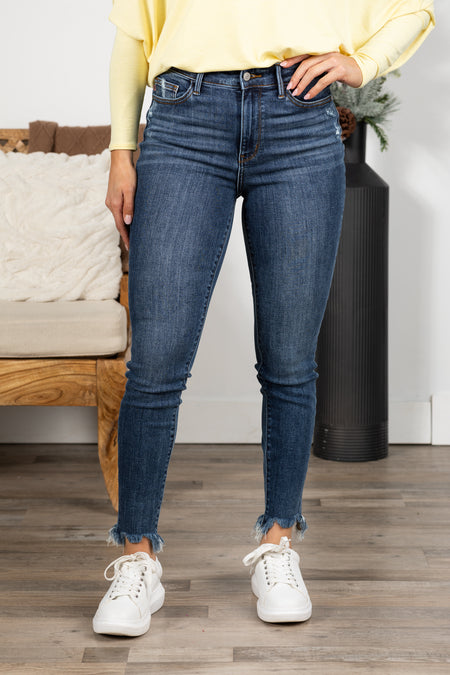 Judy Blue Skinny Shark Bit Hem Jean