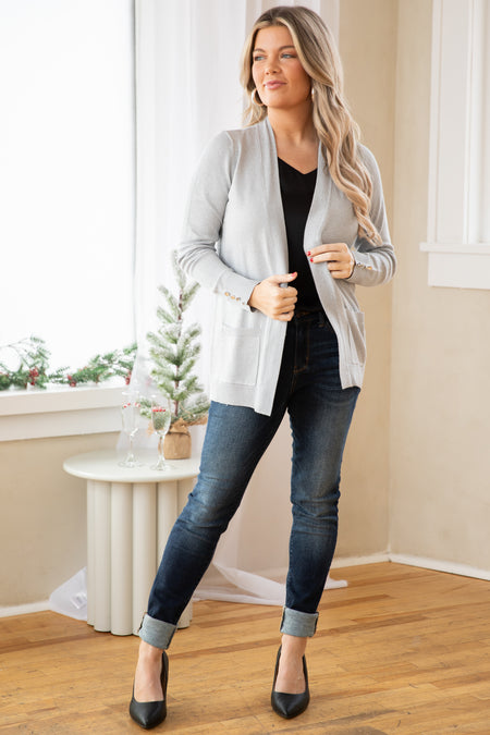 Grey Cardigan With Lurex