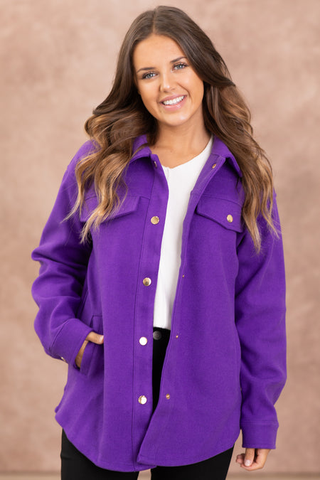 Purple Felt Shacket