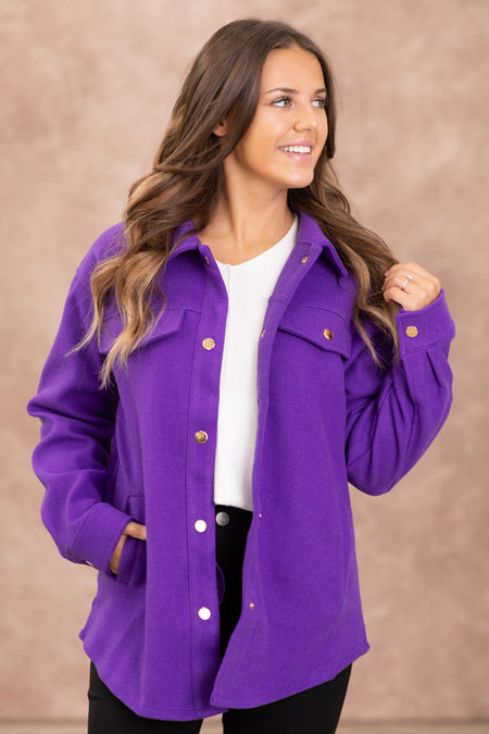 Purple Felt Shacket