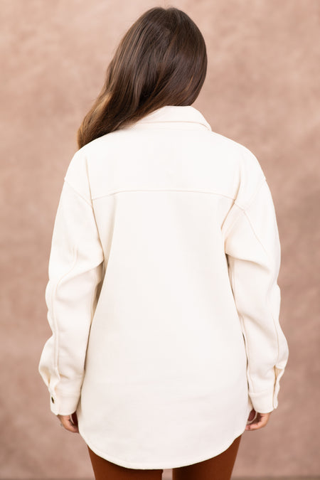 Ivory Felt Shacket