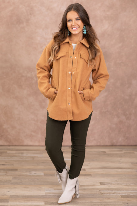 Camel Felt Shacket