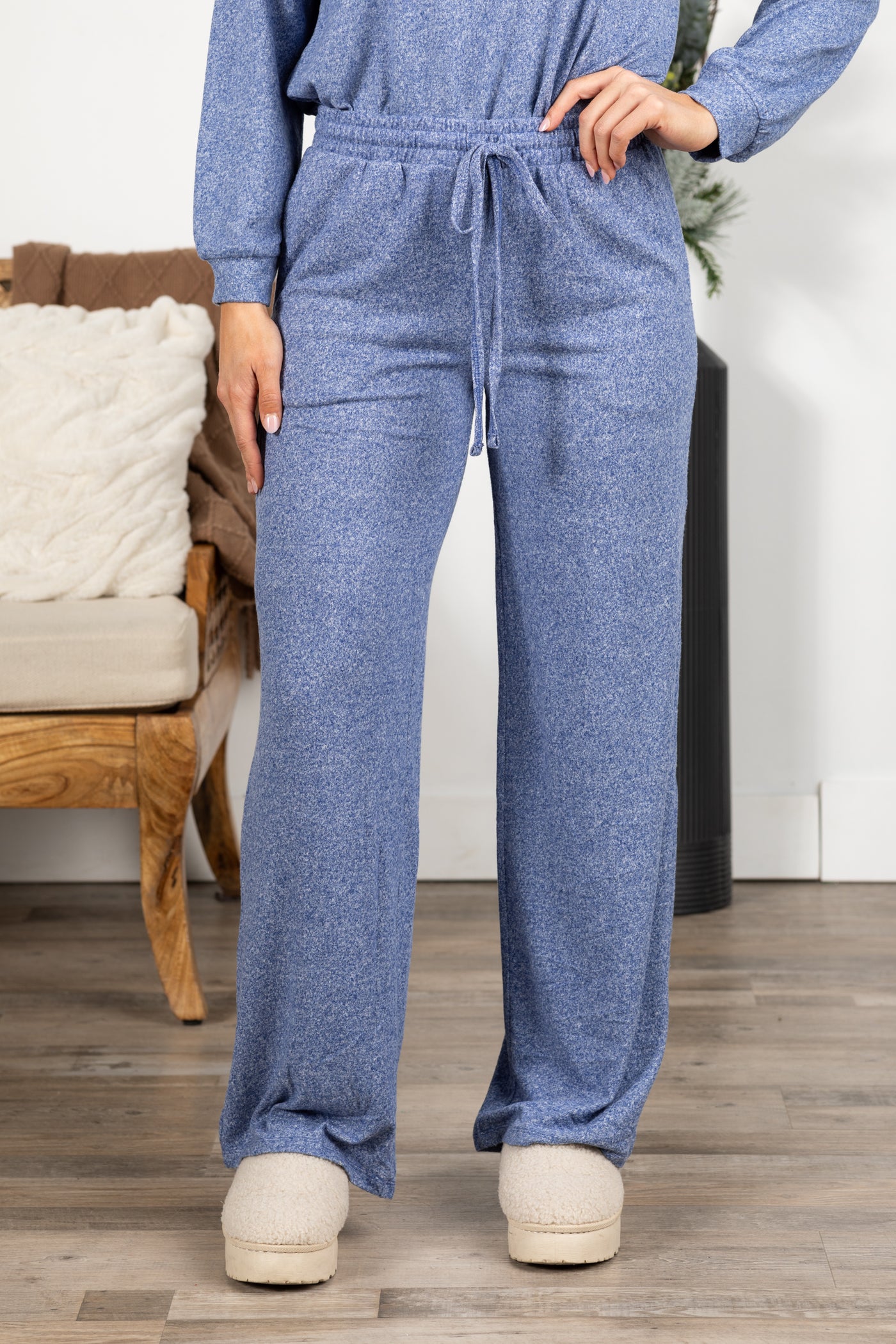 Soft Melange Hacci Wide Pants