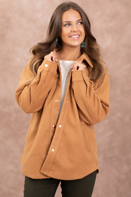 Camel Felt Shacket