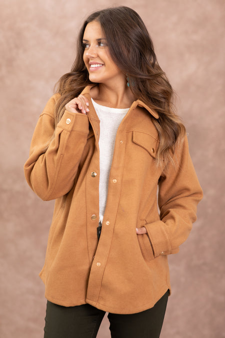 Camel Felt Shacket