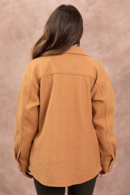 Camel Felt Shacket