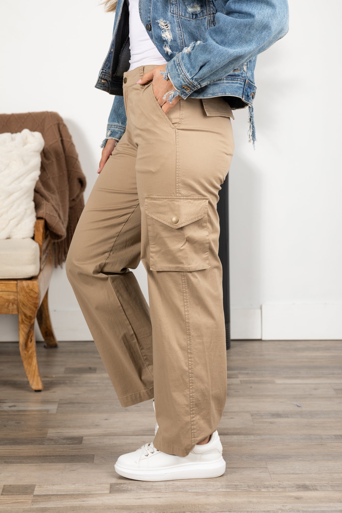 Tan Classic Cotton Cargo Pants