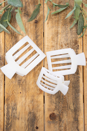 Coconut White Flat Square Clip