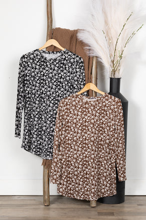 Floral Long Sleeve Knit Top