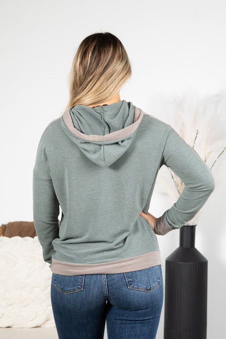 Terry Hoodie Top With Drawstring