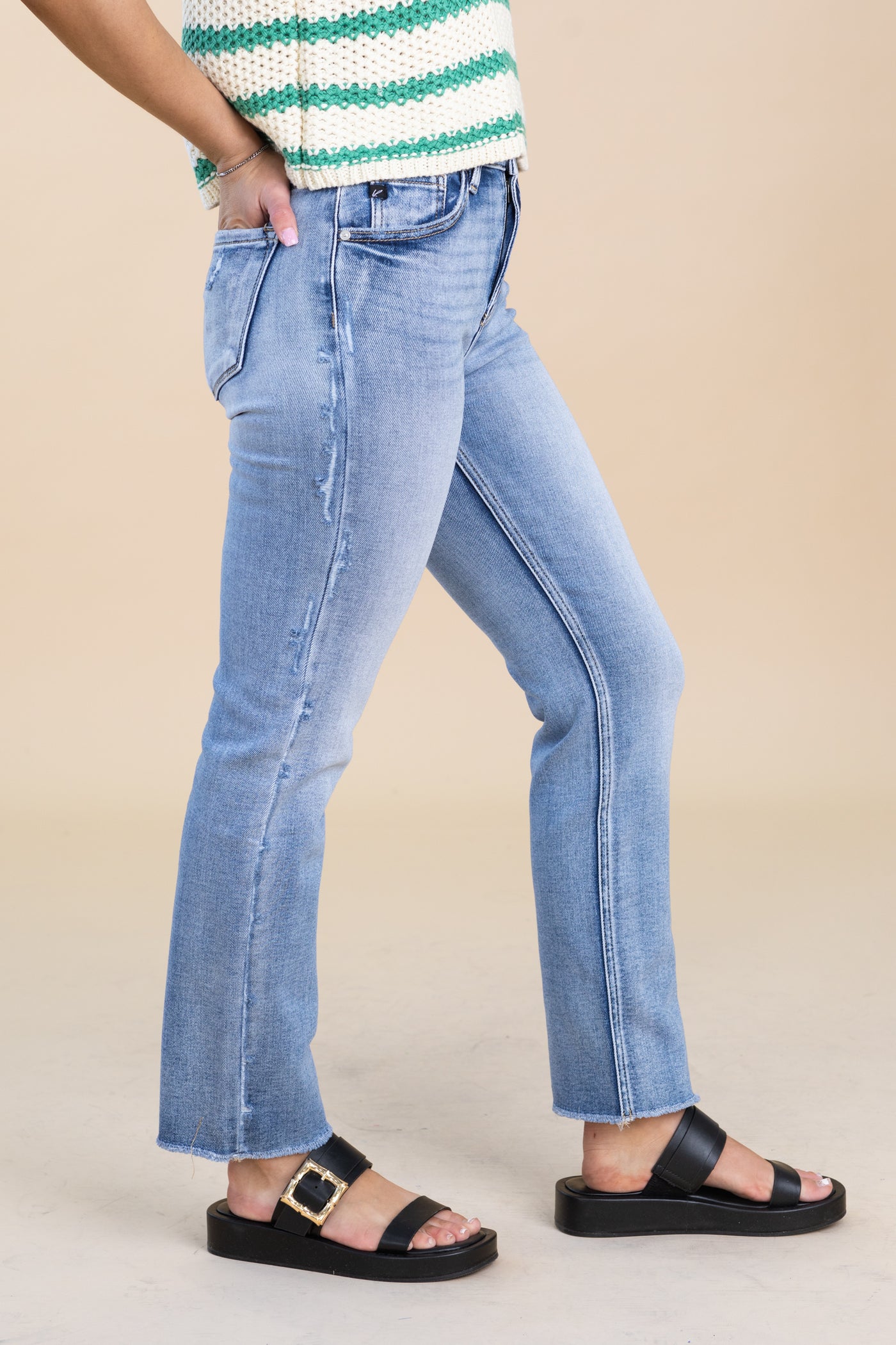 KanCan Medium Wash High Rise Straight Jeans