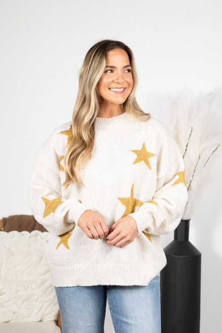 Shiny Star Pattern Pullover Sweaters