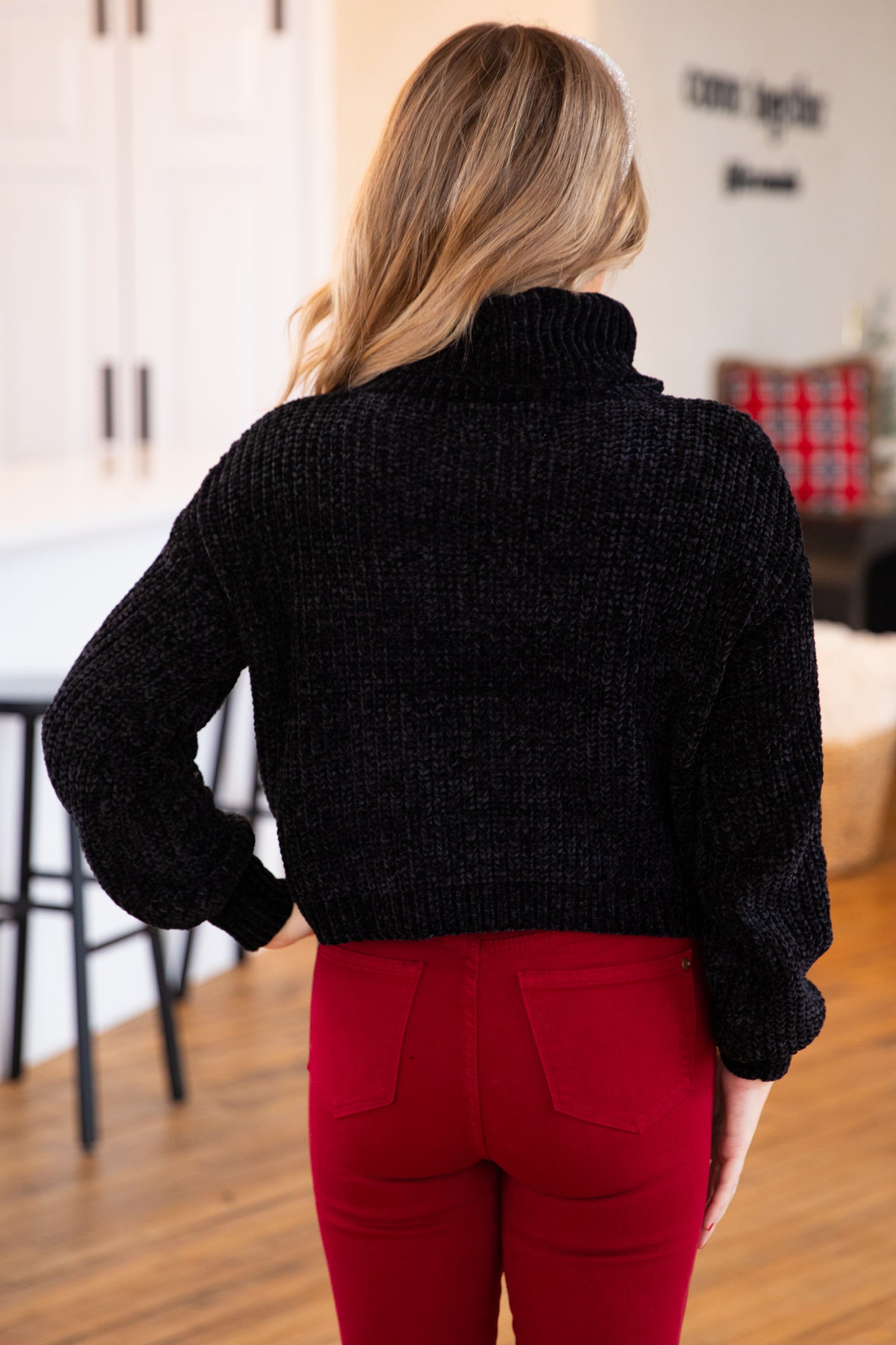 Chenille black outlet sweater