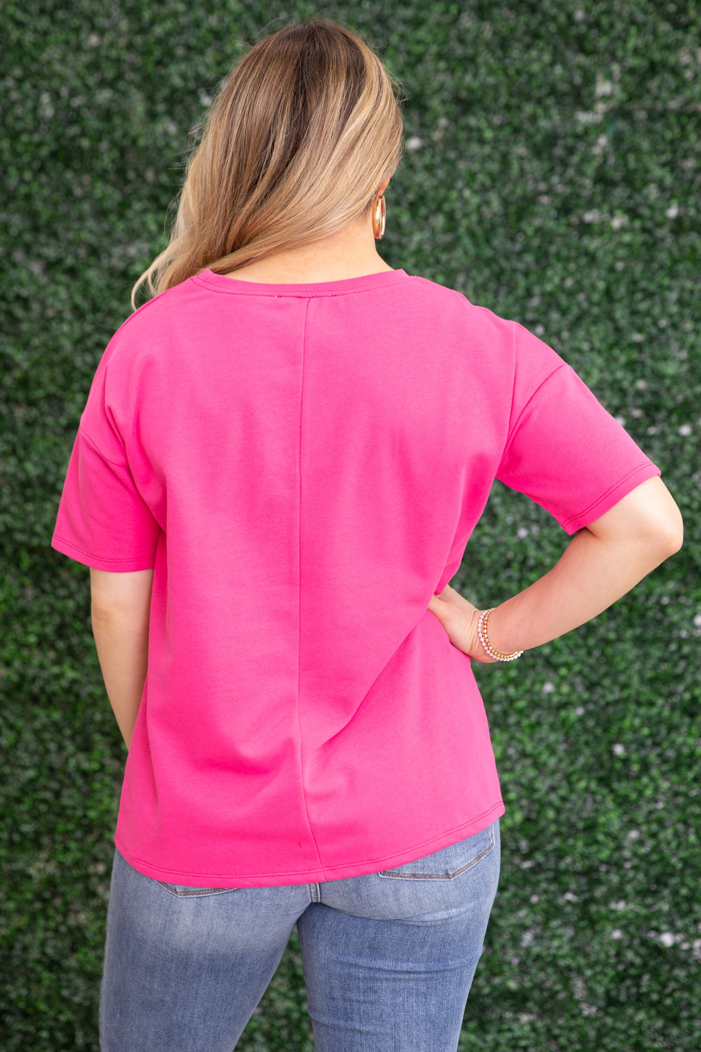 Hot Pink Sunkissed Oversized Knit Top