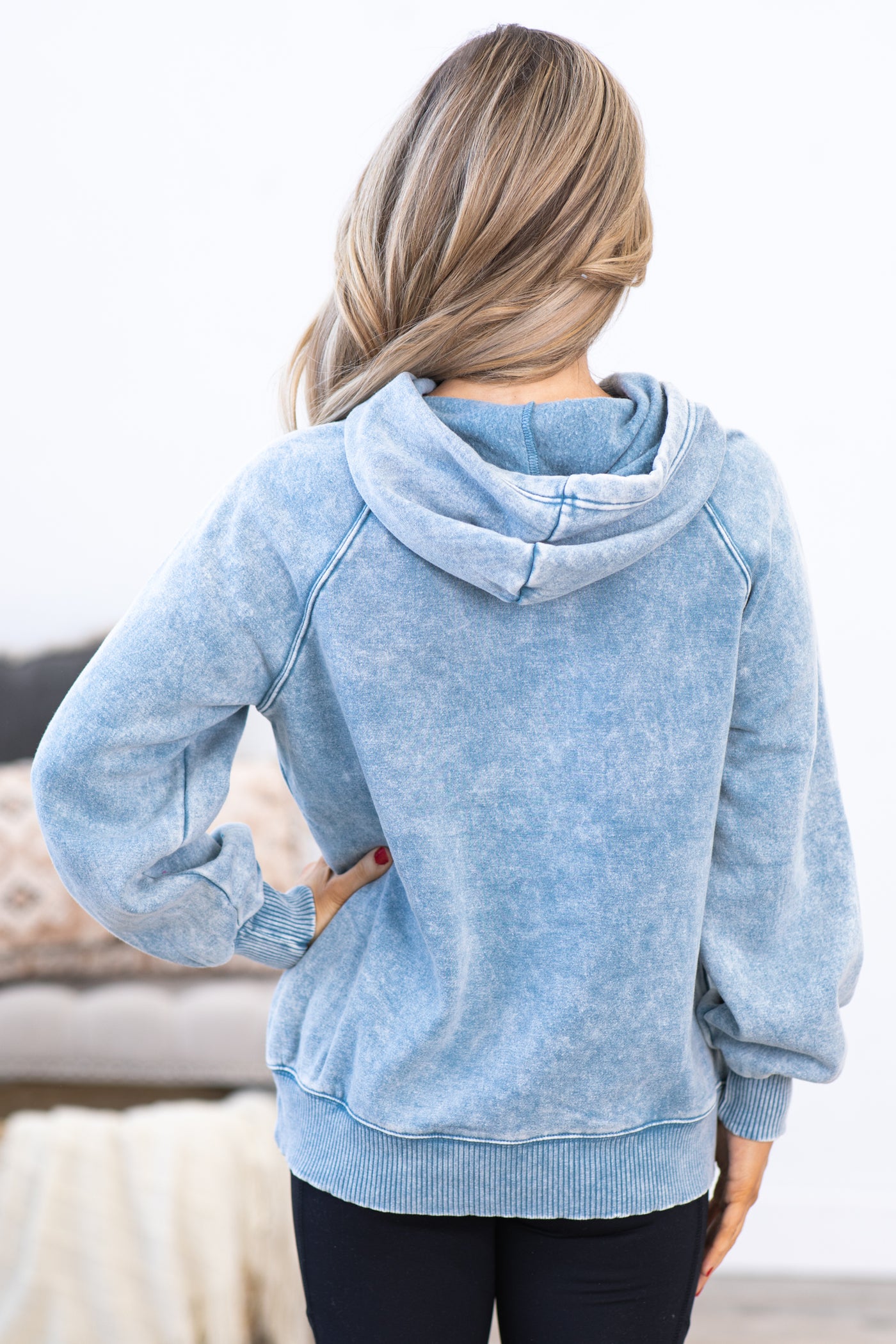 Dusty Blue Washed Hoodie