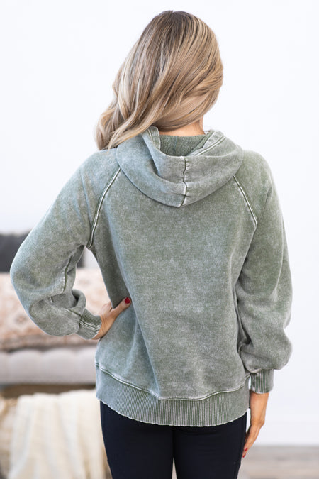 Olive Washed Hoodie