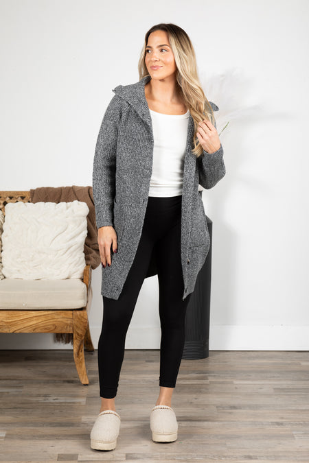 Collared Button Down Duster Cardigan Coat