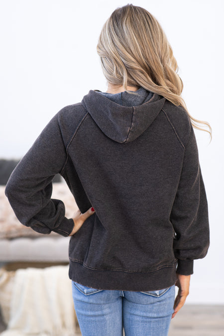 Black Washed Hoodie