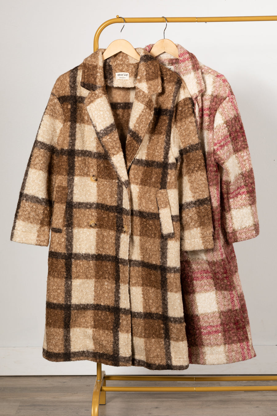 Oversized Plaid Soft Fuzzy Button Down Coat