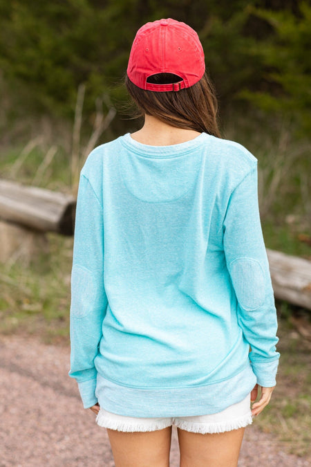 Aqua Lake Bum Graphic Long Sleeve Tee - Filly Flair